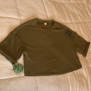 Salty by Andie Y Army Green Crop Top Sz Small